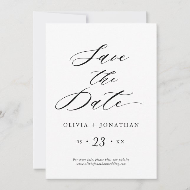 Einladung zur Schwarzen Eleganten-Script-Typografi (Vorderseite)