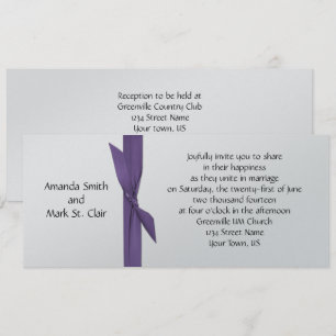 Einladung zur Silberhochzeit mit Lila Band