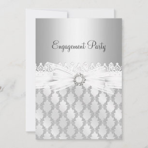 Einladung zur Silver Diamond & Lace Engagement Par