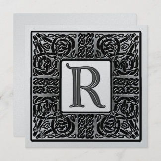 Einladung zur Silver Metallic R Monogramm
