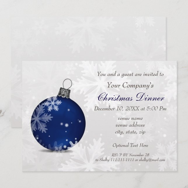Einladung zur Silver Navy Corporate Holiday Party (Vorne/Hinten)