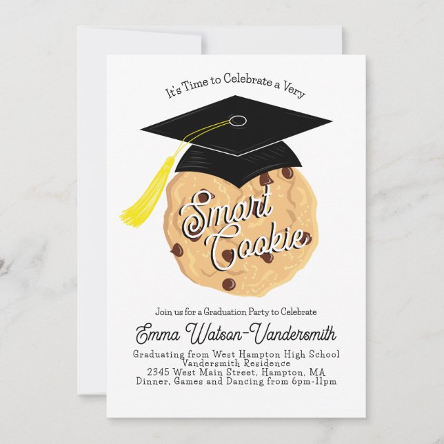 Einladung zur Smart Cookie Graduation Party (Vorderseite)