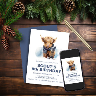 Einladung zur Snowboardung der Hochlandkuh