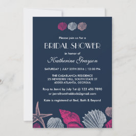 Einladung zur Sommerhochzeit von Navy Blue Seashel