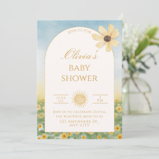 Einladung zur Sonnenblumen-Baby-Party