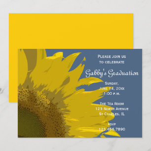 Einladung zur Sonnenblumen Print Graduation Party