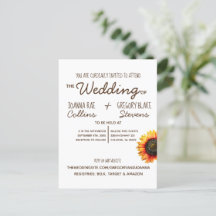 Einladung zur Sonnenblumenhochzeit