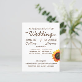 Einladung zur Sonnenblumenhochzeit Postkarte