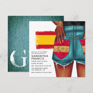 Einladung zur spanischen Denim Girl Graduation Par