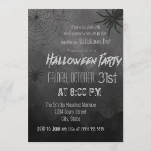 Einladung zur Spinnen-Halloween-Party