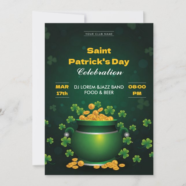 Einladung zur St. Patrick’s Day Feier (Vorderseite)