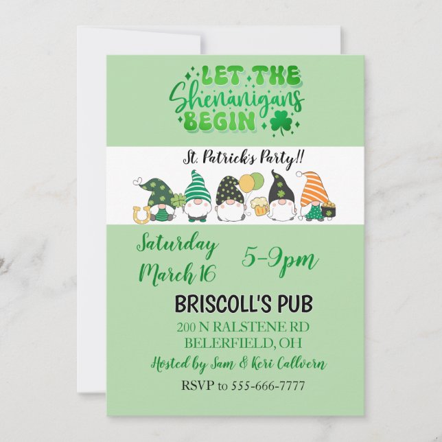 Einladung zur St. Patrick's Day-Party (Vorderseite)