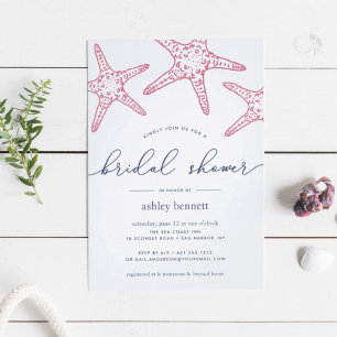Einladung zur Starfish Bridal Dusche in Rosa und N