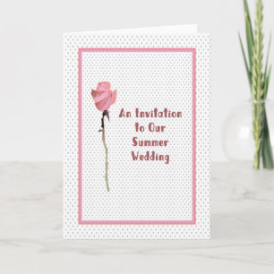 Einladung zur Summer Wedding Rose und Polka Dots