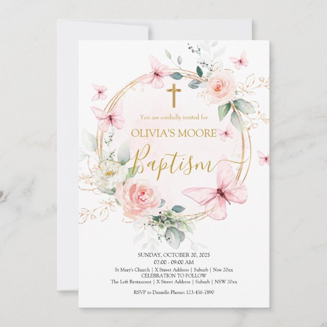 Einladung zur Taufe für die Schmetterlingsflora (Vorderseite)