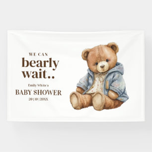 Einladung zur Teddybären-Babyparty, Kaum zu Warten Banner