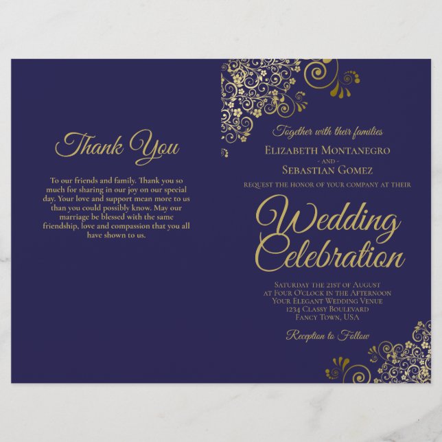 Einladung zur Teilnahme an einem Hochzeitsprogramm (Vorderseite)