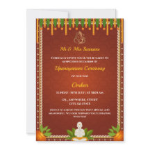 Einladung zur Thread-Zeremonie, Upanayan Card