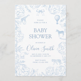 Einladung zur tierischen Babyparty für Baby Jungen