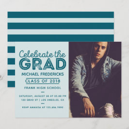 Einladung zur Trendy Male Foto Graduation Party