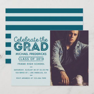 Einladung zur Trendy Male Foto Graduation Party