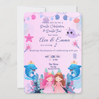 Einladung zur Twin Princess unter Wasser Pink Part