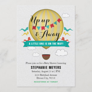Einladung zur Up & Away Babydusche