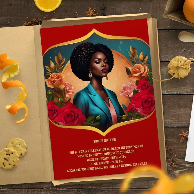 Einladung zur Veranstaltung "Black History Month" (Black History Month Celebration Invitation, black history month, african american, black history)