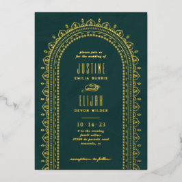 Einladung zur Verzierten Bogenhochzeit - Aquamarin