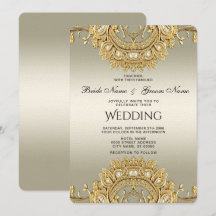 Einladung zur Verzierten Hochzeit von Gold