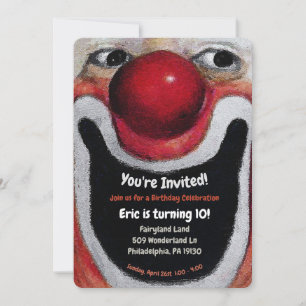 Einladung zur Vintage-Clown-Party