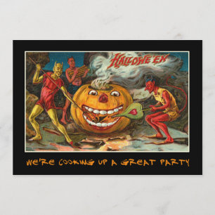 Einladung zur Vintage-Halloween-Party mit blutigem