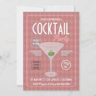 Einladung zur Vintage-Retro-Firmen-Cocktailparty