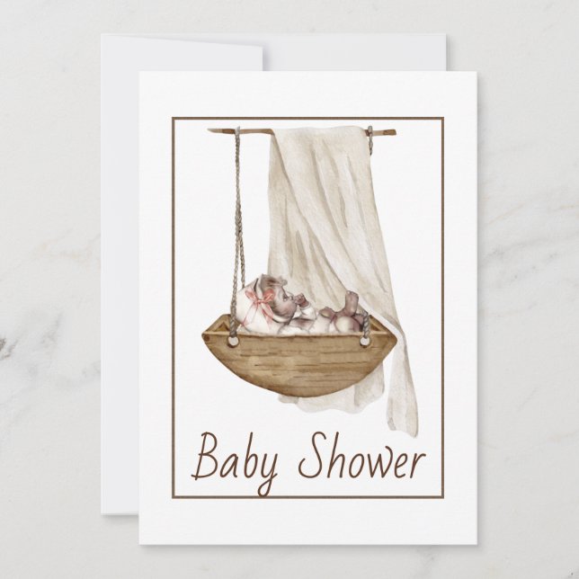Einladung zur Vintagen Babydusche (Vorderseite)
