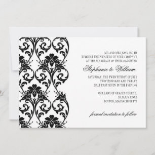 Einladung zur Vintagen Black Lace Hochzeit