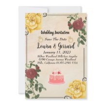 Einladung zur Vintagen Blumenhochzeit