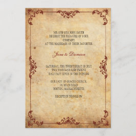 Einladung zur Vintagen Blumenhochzeit