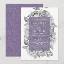 Einladung zur Vintagen Blumenhochzeit | Violett