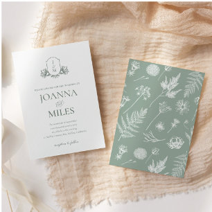 Einladung zur Vintagen botanischen Monogramm-Studi