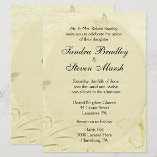 Einladung zur Vintagen Butterfly-Hochzeit