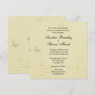 Einladung zur Vintagen Butterfly-Hochzeit