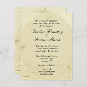 Einladung zur Vintagen Butterfly-Hochzeit