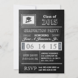 Einladung zur Vintagen Chalkboard-Graduiertenparty