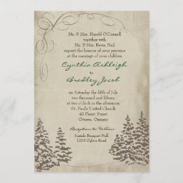 Einladung zur Vintagen Evergreen Hochzeit