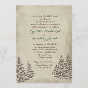 Einladung zur Vintagen Evergreen Winter Wedding