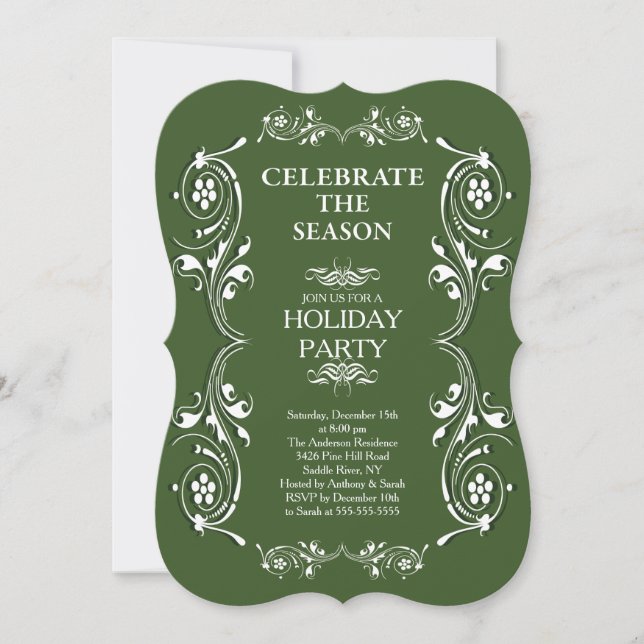 Einladung zur Vintagen Frame Holiday Party (Vorderseite)