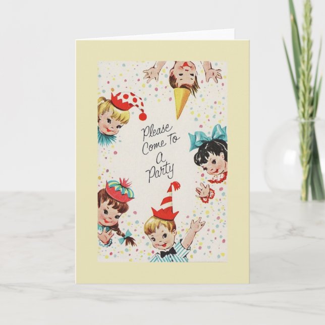 Einladung zur Vintagen Geburtstagspartei (Vorderseite)