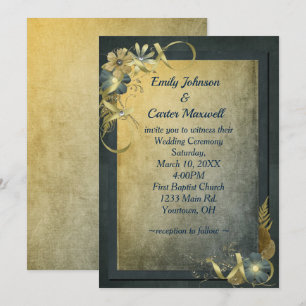 Einladung zur Vintagen Goldhochzeit