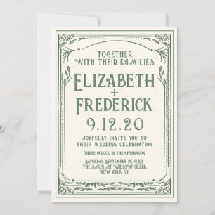 Einladung zur Vintagen Grünen Alten Hochzeit