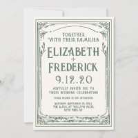 Einladung zur Vintagen Grünen Alten Hochzeit